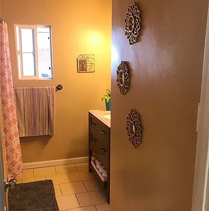 Main Bathroom has custom wood work