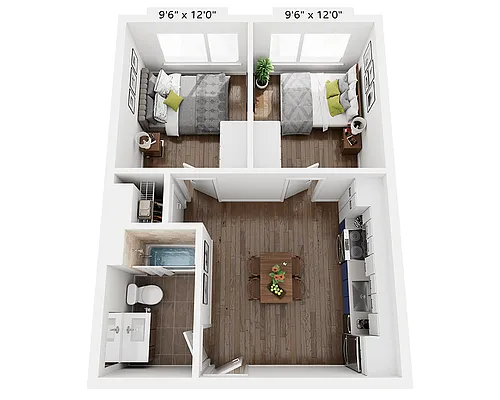 Floor plan Two Bedroom B1G