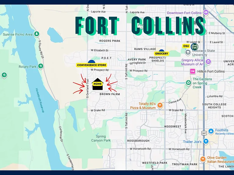 Look how close you are to everything...foothills, CSU, Old Town...the best of all worlds!