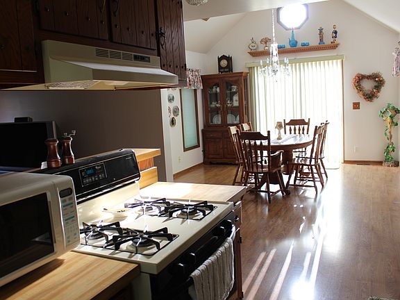 Kitchen open to dining room