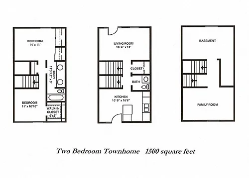 Floor plan 2 Bedroom Townhouse
