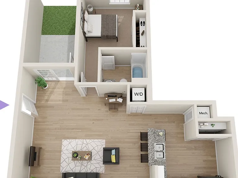 A3 1 Bedroom Floor Plan A3 1 Bedroom Floor Plan