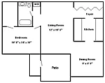 Floor plan 1 Bedroom Garden F