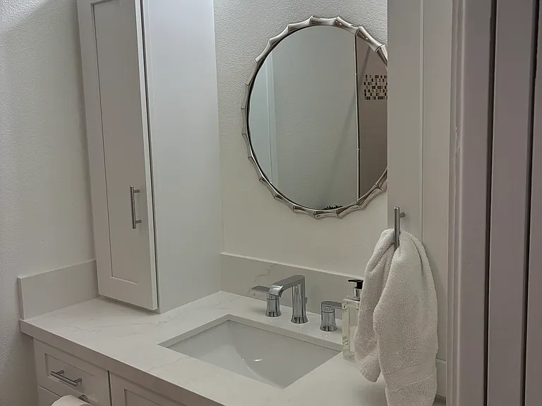 Bath with stand up shower
