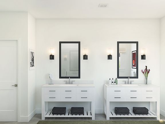 Primary bath with dual vanities