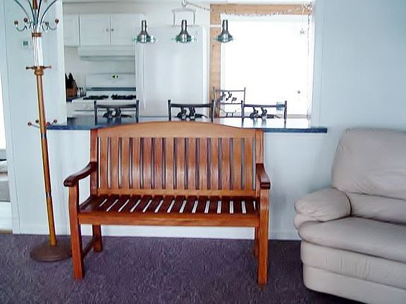 Bar counter facing lake