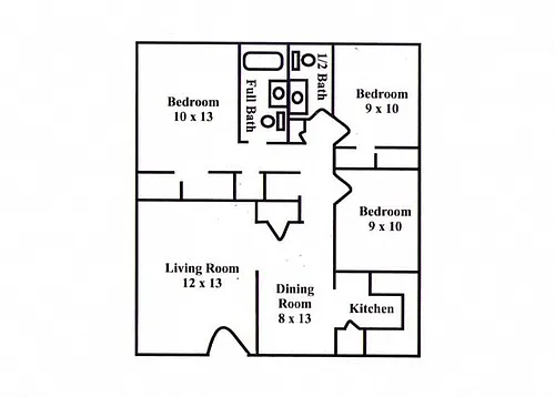 Floor plan Three Bedroom Standard