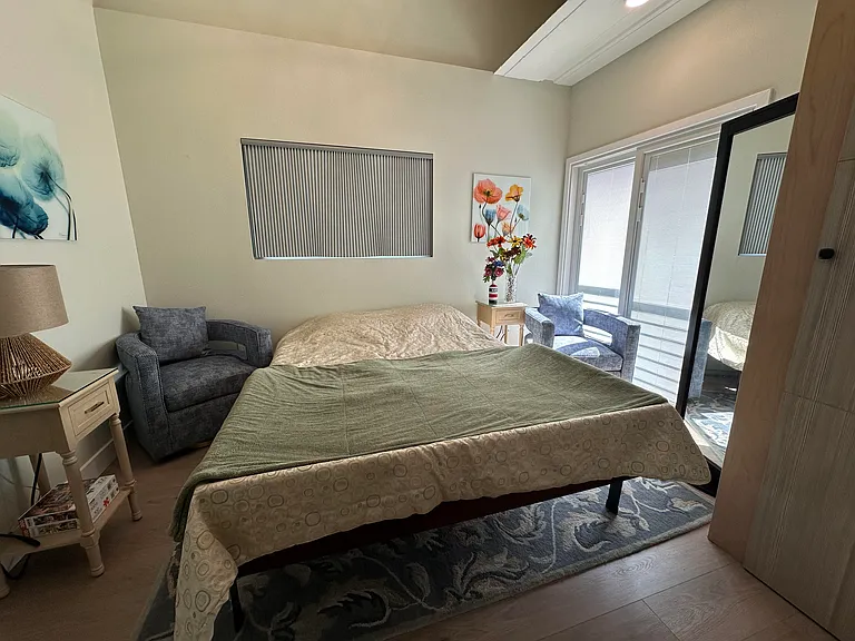 Bedroom #2 with queen-sized Murphy bed folded out