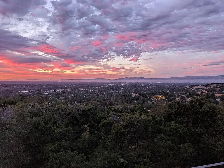 You have an excellent view of the Diablo range which borders the east side of Silicon Valley.