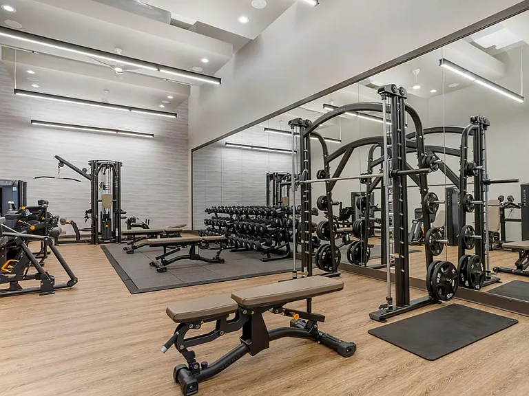 Fitness center with strength equipment