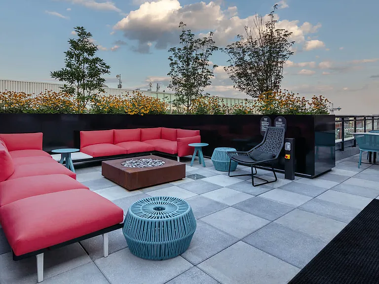 Rooftop Lounge with Fireplace