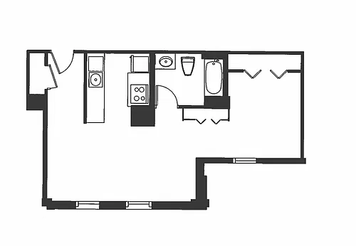 Floor plan 1 Bed 1 Bath - A1K