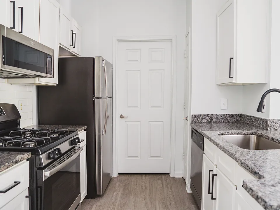 Updated kitchen with stainless steel appliances