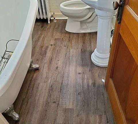 Main Bath with new Flooring