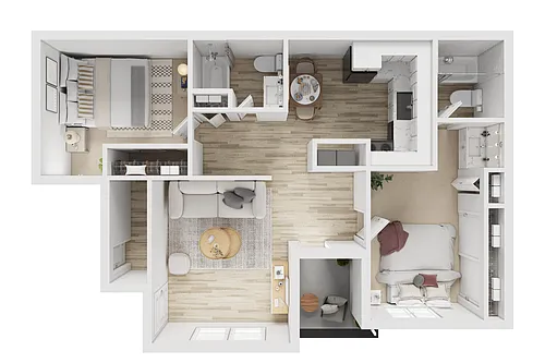 Floor plan 2x2 Platinum