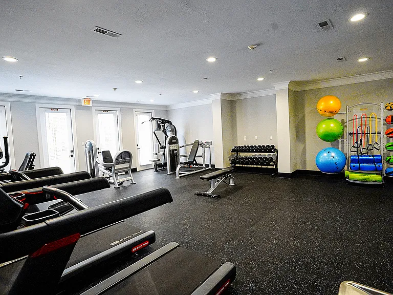 Plenty of room to move. With strength equipment, cardio machines, and open space, our fitness center fits your whole routine _ no waiting, no fuss.