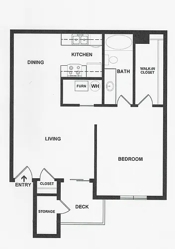 Floor plan One Bedroom/1 Bath
