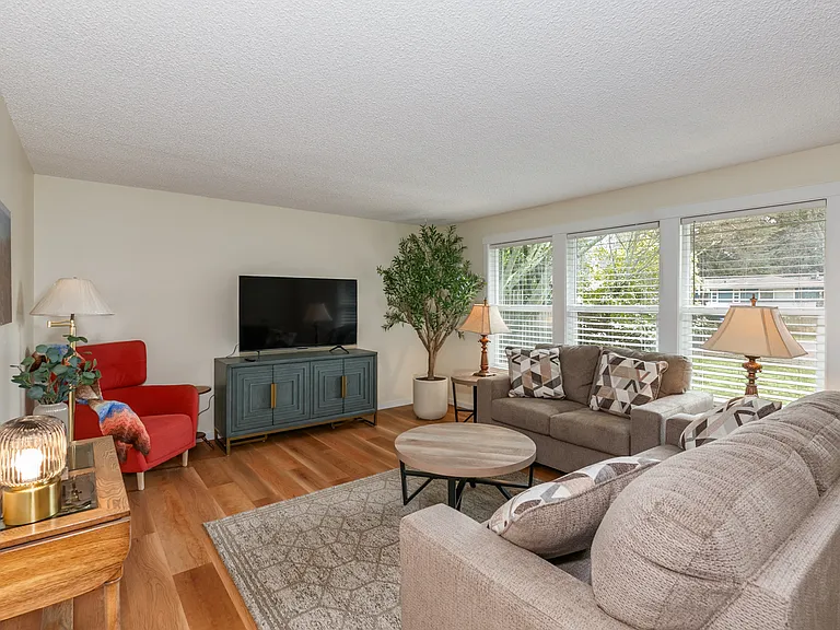 Main Level | | Living Room | Couches seat 2 people and 3 people | Red chair is no longer there