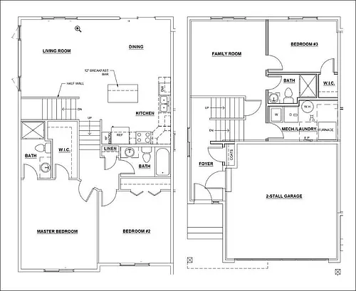Floor plan 3 Bedroom, 3 Bath
