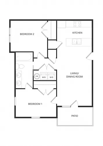Floor plan Two Bedroom x One Bathroom