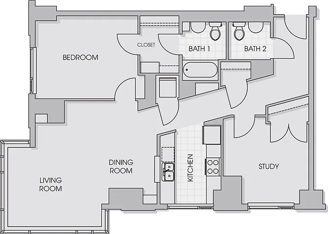Floor plan 1R Den