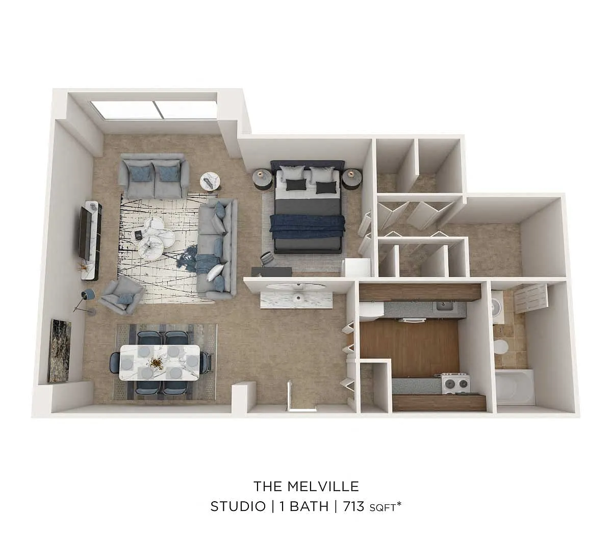 Floor plan Studio-713 sqft