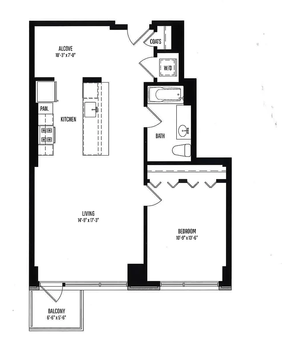 Floor plan 1 BR, 1 BTH