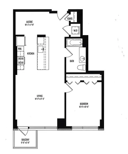Floor plan 1 BR, 1 BTH
