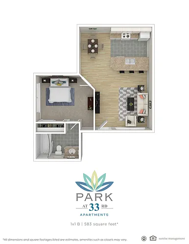 Floor plan 1X1 B