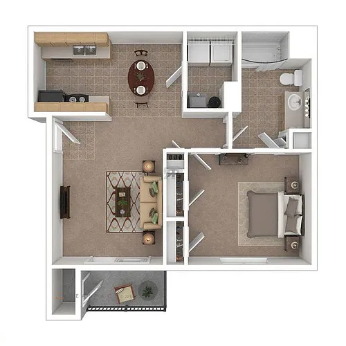 Floor plan 1 Bedroom 1 Bath