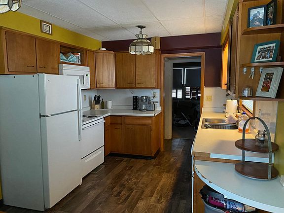 Kitchen looking toward alley