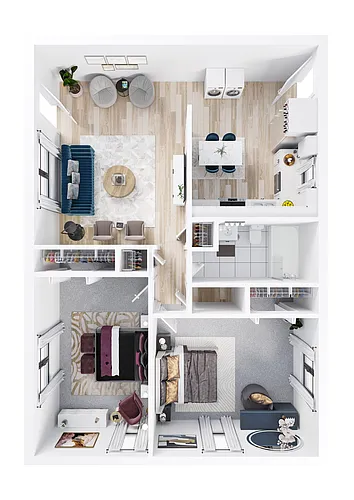 Floor plan 2 Bedroom 1 Bathroom