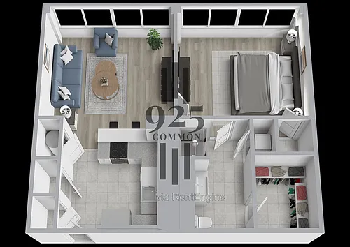 Floor plan 1 Bedroom 1 Bath