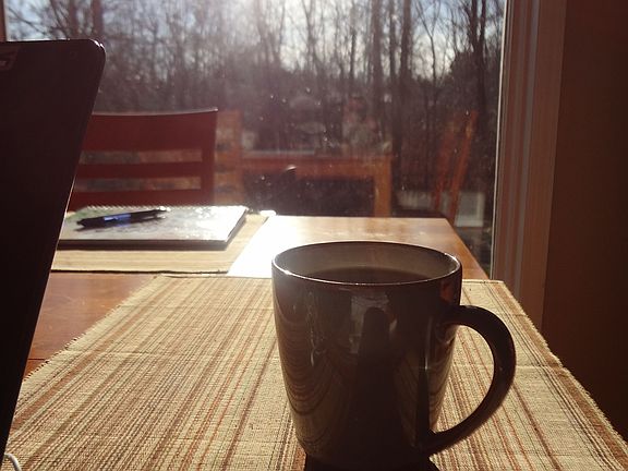 Winter coffee in the kichen