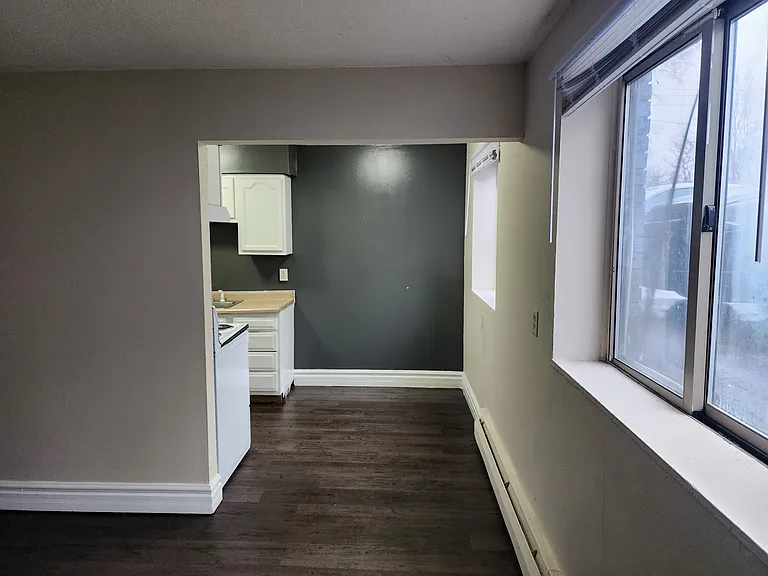 Living room looking into kitchen