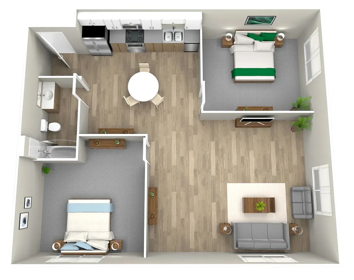 Floor plan two bedrooms
