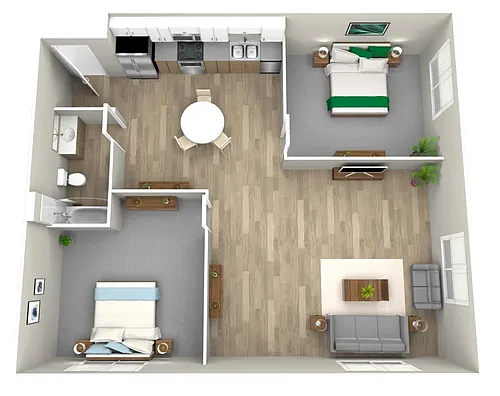 Floor plan two bedrooms
