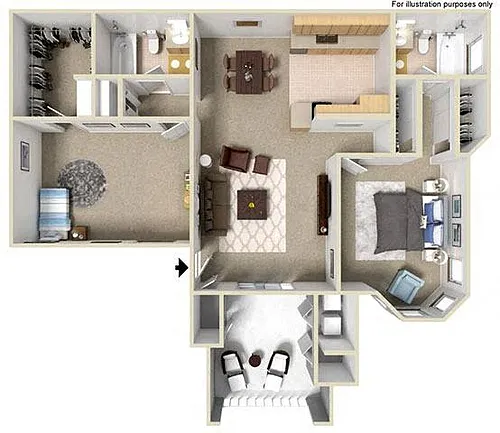 Floor plan D 2X2