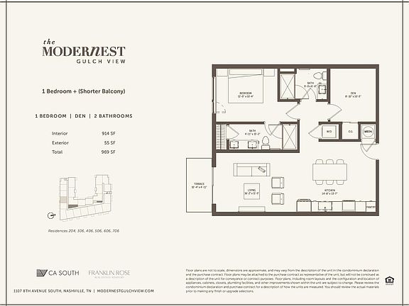 Modernest Gulch View 1 Bedroom Shorter Balcony