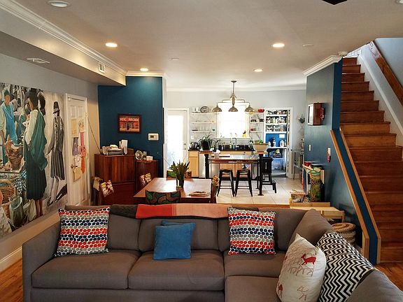 Sweeping great room on first floor.