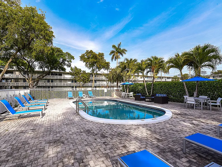 Outdoor Pool with Seating Options