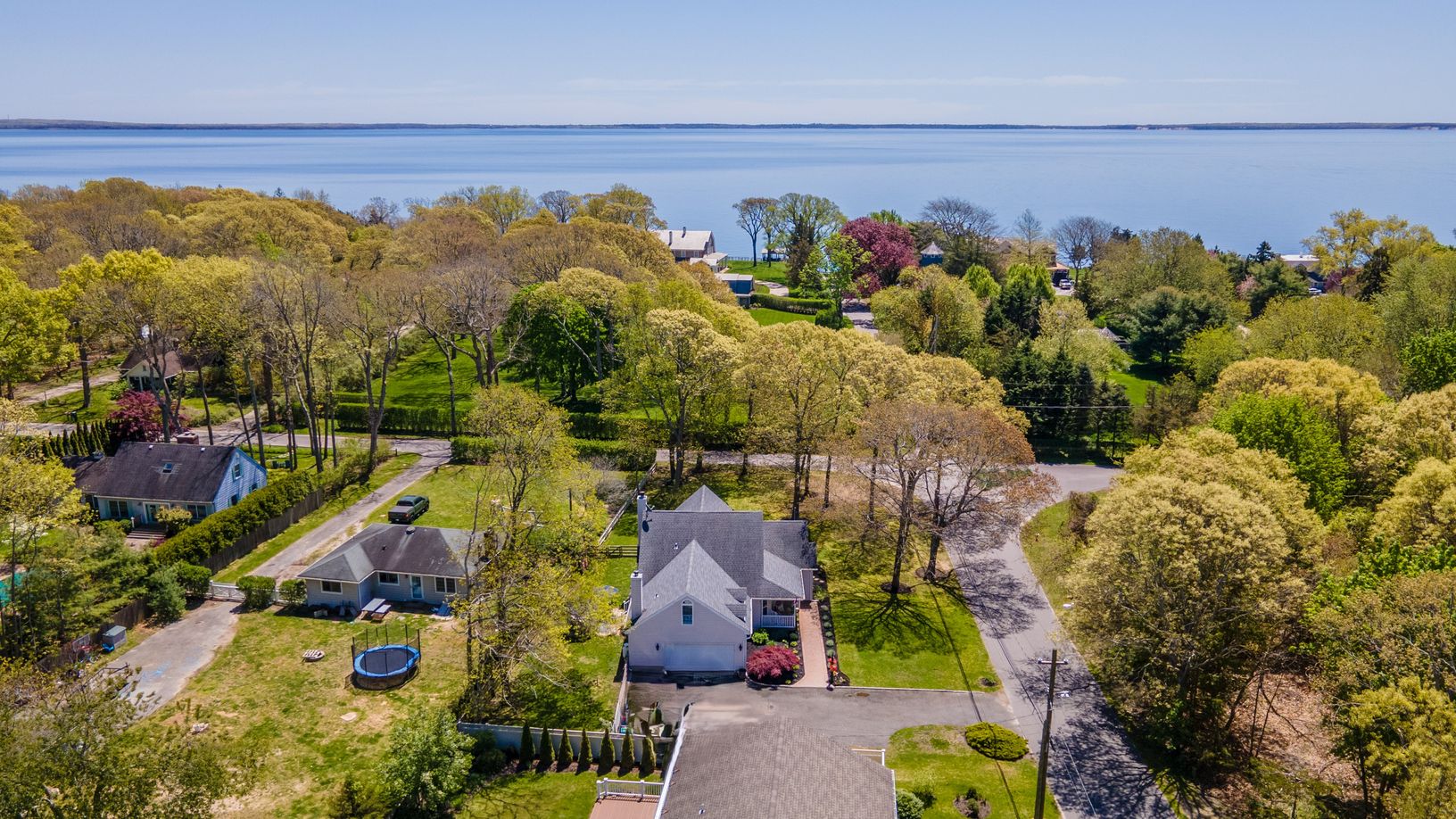  Aerial View of Home to the Peconic Bay