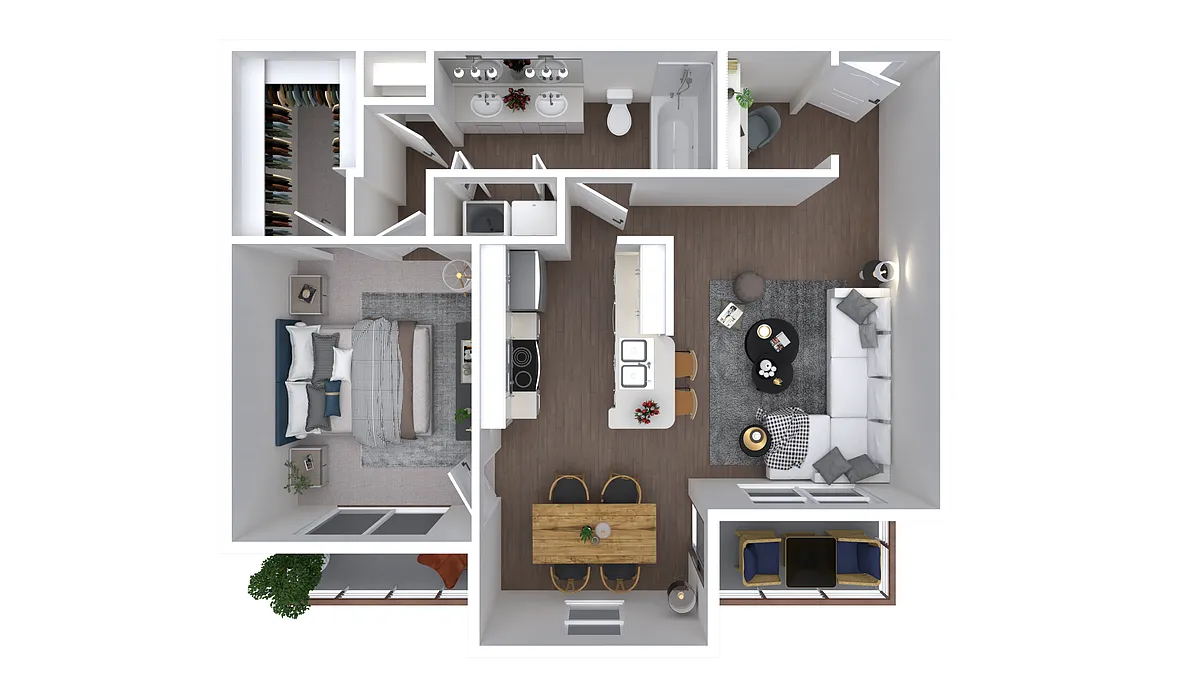 Floor plan 1x1-802 Upgraded