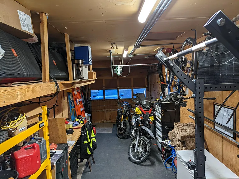 Garage looking north