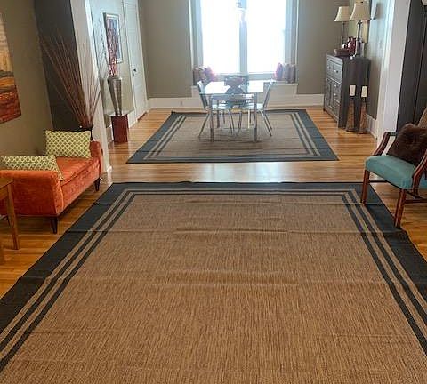 Living room and dining room