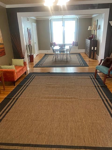Living room and dining room
