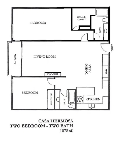 Floor plan CH-C3 - Top Floor - In-Unit Washer and Dryer