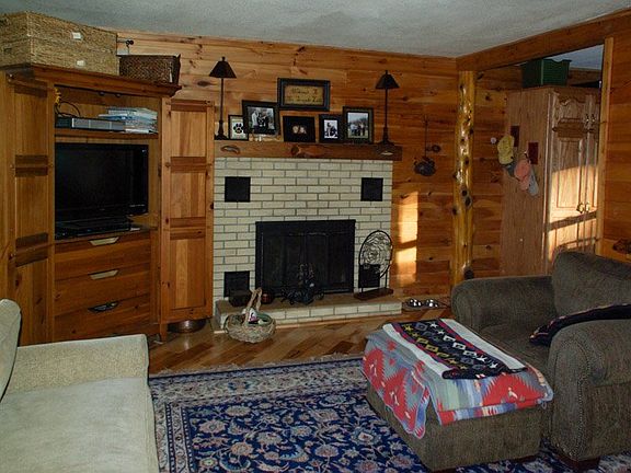 Brick fireplace