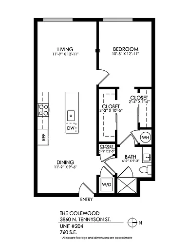 Floor plan 1 Bedroom, 1 Bath