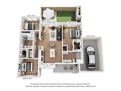 Floor plan The Riverwalk with Garage